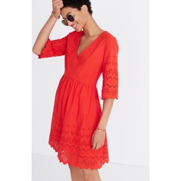 Madewell Lace Eyelet Lattice Dress - Picture 2 of 8